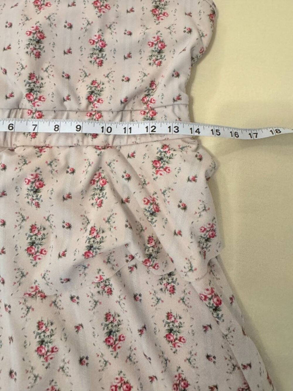 LoveShackFancy Zepelin Mini Dress Romper Floral Cream Pink M - Picture 11 of 13